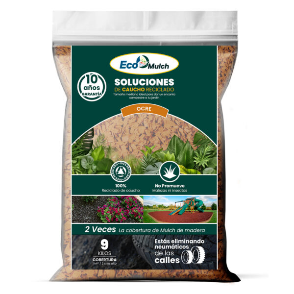 Eco-Mulch Ocre para Jardín Sacos de 9 kilos